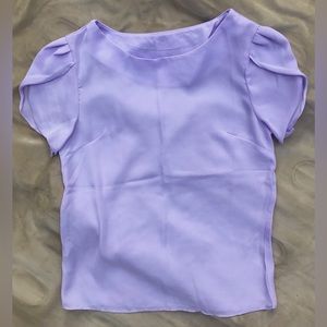 Unmarked Lavendar Sheer Tulip-sleeve Tee - S